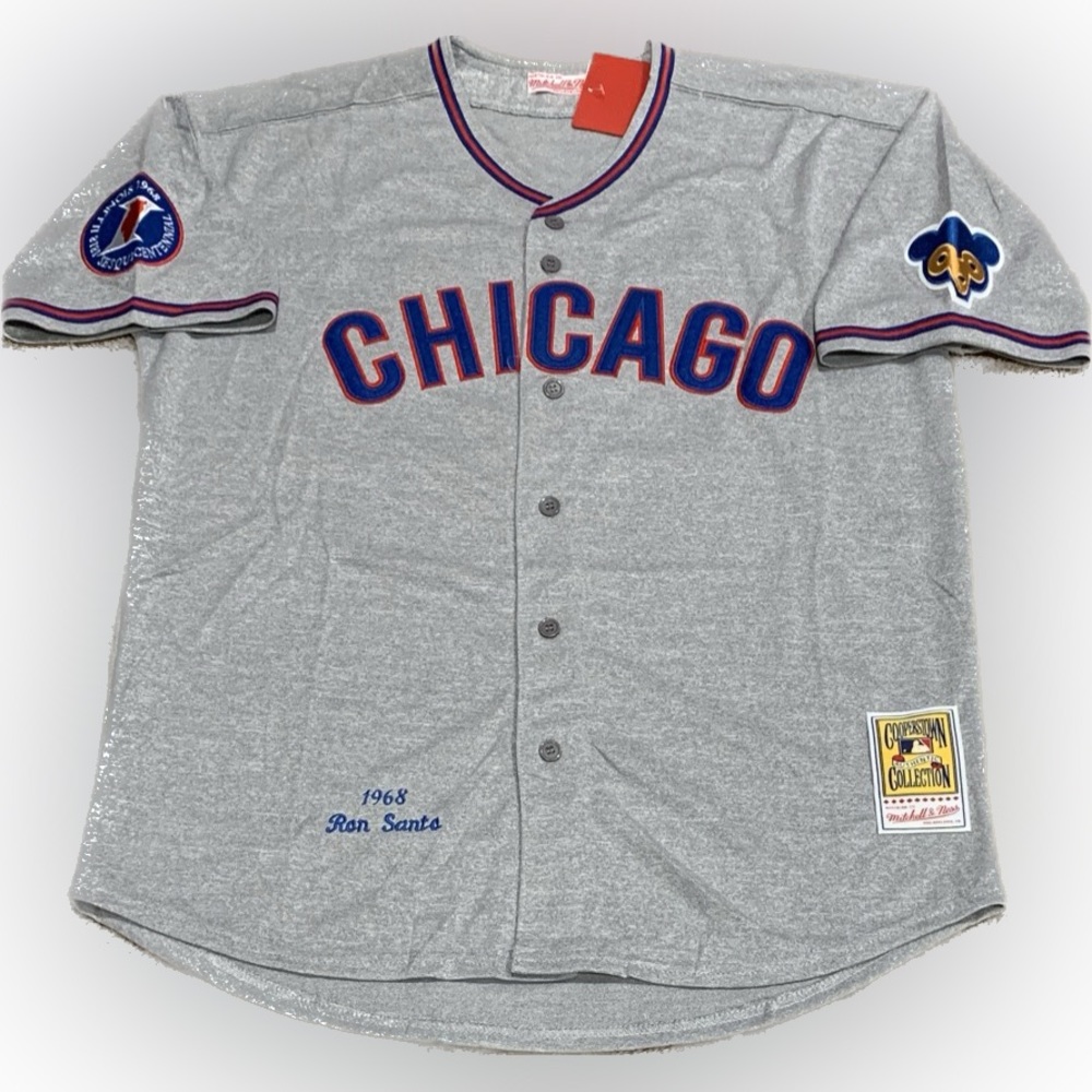Ron Santo Chicago Cubs Jersey Mens Large NWT 1968 Road Gray